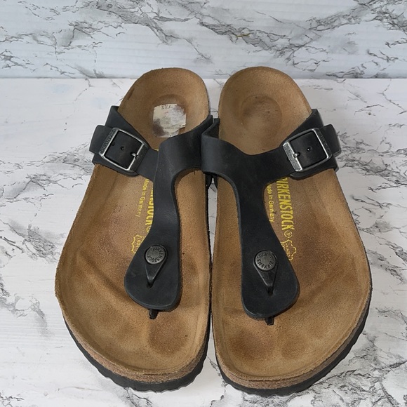 BIRKENSTOCK LEATHER GIZEH NWT WOMEN’S SIZE 10  MENS SIZE 8 - Picture 2 of 7